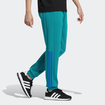 Men's adidas neo Knit Solid Color Stripe Bundle Feet Sports Pants/Trousers/Joggers Green HC9668