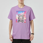 Men's Nike TIGER Pattern Logo Athleisure Casual Sports Short Sleeve Purple T-Shirt DJ1406-589