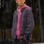 Converse Chest Pocket Washed Jacket Couple Style Black 10022303-A03