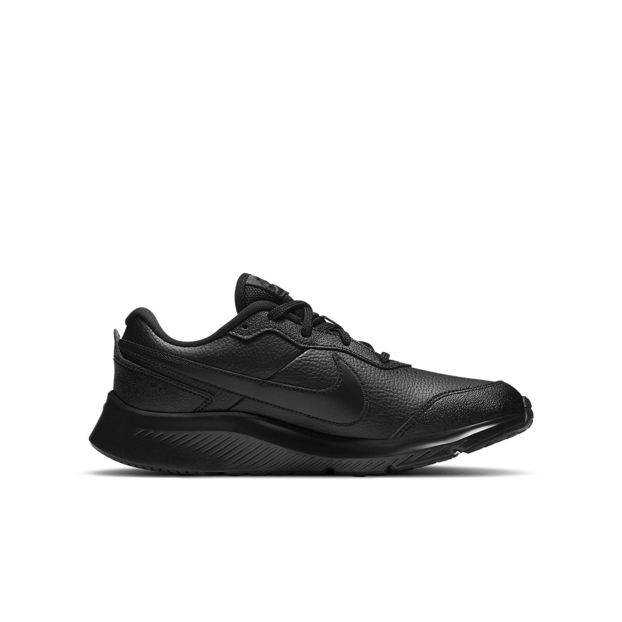 (GS) Nike Varsity Leather 'Triple Black' CN9146-001