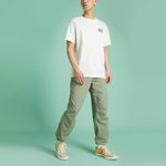 Converse Alphabet Logo Printing Retro Casual Short Sleeve Cream Yellow 10021134-A05