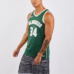 Nike NBA Basketball Jersey SW Fan Edition 19-20 Season Milwaukee Bucks Alphabet 34 Green CW3672-329