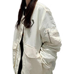 Converse SS22 Logo Loose Sports Retro aviator Jacket Couple Style White 10024169-A01