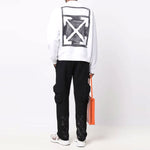 Men's Off-White FW21 Logo Printing Long Sleeves Pullover Loose Fit White OMBA054F21FLE0140110