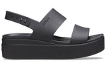 (WMNS) Crocs Brooklyn Thick Sole Casual Black Sandals 206453-060