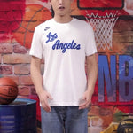 Nike Minimalistic Alphabet Printing Round Neck Pullover Short Sleeve Los Angeles Lakers White CT9926-100
