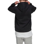 Men's adidas Solid Color Logo Hooded Loose Long Sleeves Black HN1952