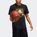 adidas Basketball Sports Round Neck Short Sleeve Black GE4513