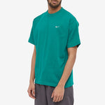 Men's Nike Solid Color Cotton Embroidered Logo Round Neck Short Sleeve Green T-Shirt CV0559-340