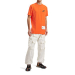 Men's Off-White x Teenage Engineering Crossover SS22 Logo Printing Round Neck Short Sleeve Orange T-Shirt OMAA027T22JER0012001