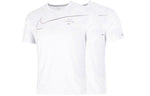 Men's Nike Large Logo Sports Training Breathable Quick Dry Round Neck Short Sleeve White T-Shirt DM4812-100