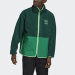 adidas originals Big Trfl Sherpa Outdoor Sport Casual Stitching Stand-collar Jacket Men's Green H09362