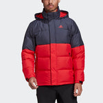 Men's adidas C/ Outdoor Colorblock Sports hooded down Jacket Red GF0108