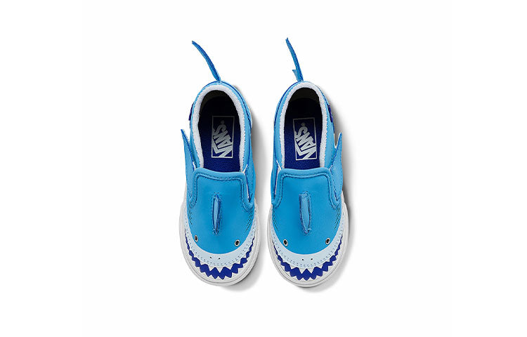 Vans Slip-On V Low Top One Pedal Casual Skate Shoes Td Blue White VN0A7Q4ZBES