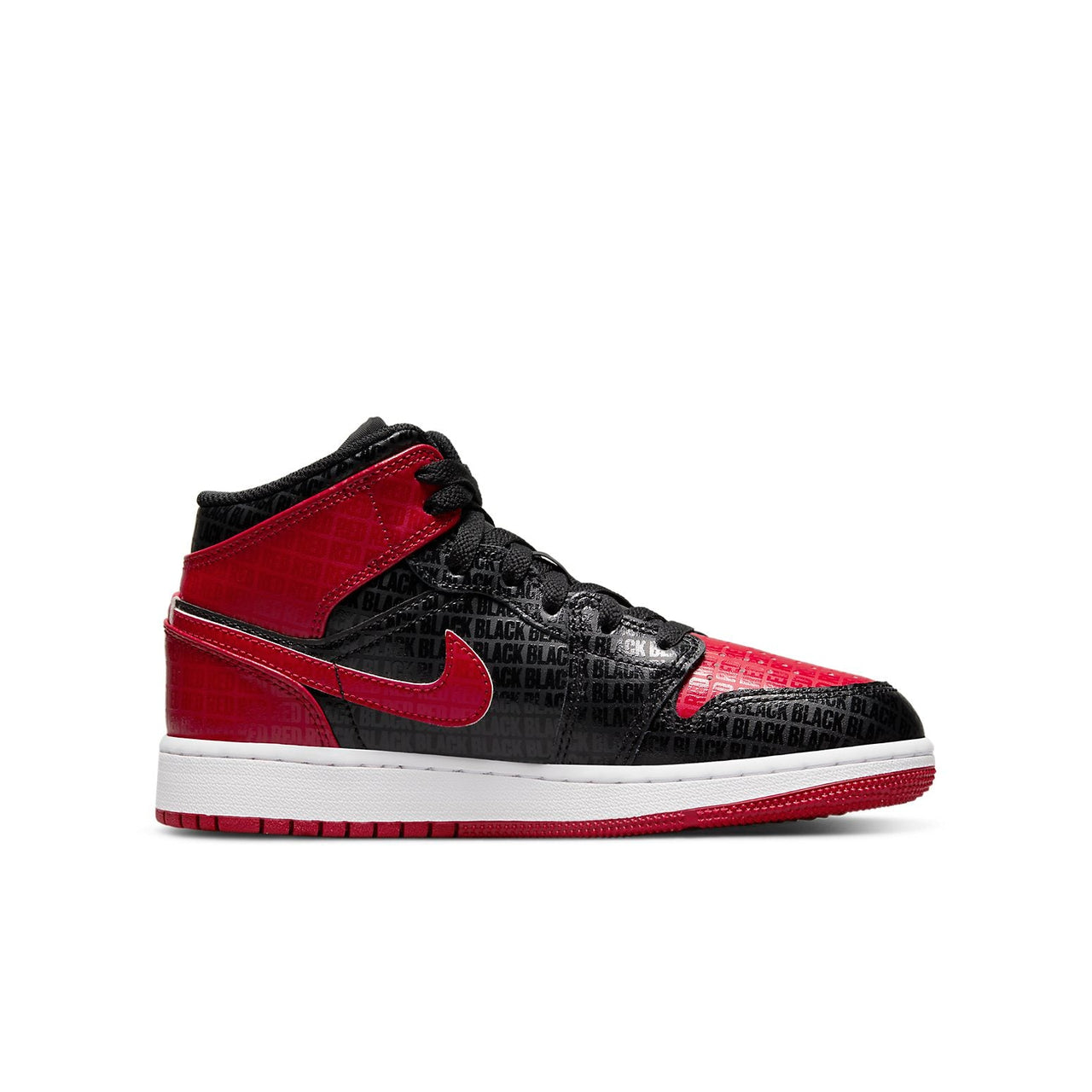 (GS) Air Jordan 1 Mid SS 'Black + Red = Bred' DM9650-001
