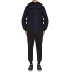 Men's Y-3 Colorblock Long Sleeves Hooded Jacket Black DP0495
