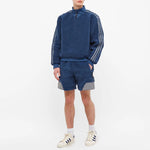Men's adidas originals x Blondey Crossover Casual Sports Stripe Stand Collar Pullover Long Sleeves Blue GS9267