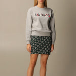 (WMNS) KENZO Embroidery Logo Round-neck Swea Gray FA62SW8204MO-94A