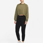 (WMNS) Nike Athleisure Casual Sports Fleece Lined Short Round Neck Pullover Hoodie Green DM7281-222