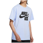 Men's Nike Flowers Alphabet Logo Printing Casual Sports Short Sleeve Light Blue T-Shirt DQ1009-548