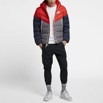 Nike MENS Multicolor Casual Hooded Down Jacket Red/Blue CU0226-634