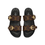 (WMNS) LOUIS VUITTON Bom Dia Flat Mules 'Brown Logo Monogram' 1A3R5G