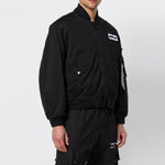 Off-White ribbed aviator Logo Jacket Loose Fit Black OMEA130E181350011000