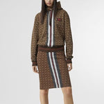 (WMNS) Burberry Logo Stripes Prints Cotton Hoodie Brown 80184581