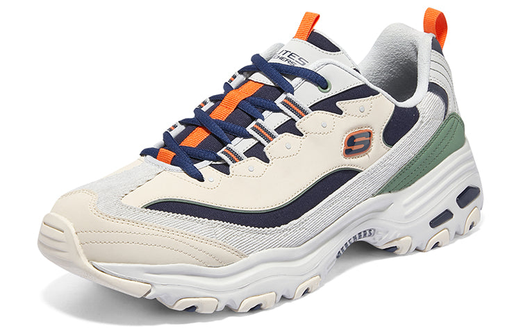 Skechers DLites 1.0 Chunky Shoes 'Beige Navy' 894265-GYNV