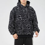 Men's Converse Athleisure Casual Sports Splash Ink Printing Hooded Fleece Lined Pullover Full Print 10022229-A01
