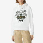 (WMNS) KENZO SS21 Tiger Head Embroidered Hoodie White FB52SW8714XA-01B