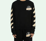Off-White Tap Arrows Mens Logo Long Sleeve Round Neck Sweater Tape OMBA025R20E300021048