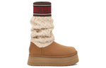 (WMNS)UGG Classic Sweater Letter Boot 'Chestnut' 1144045-CHE