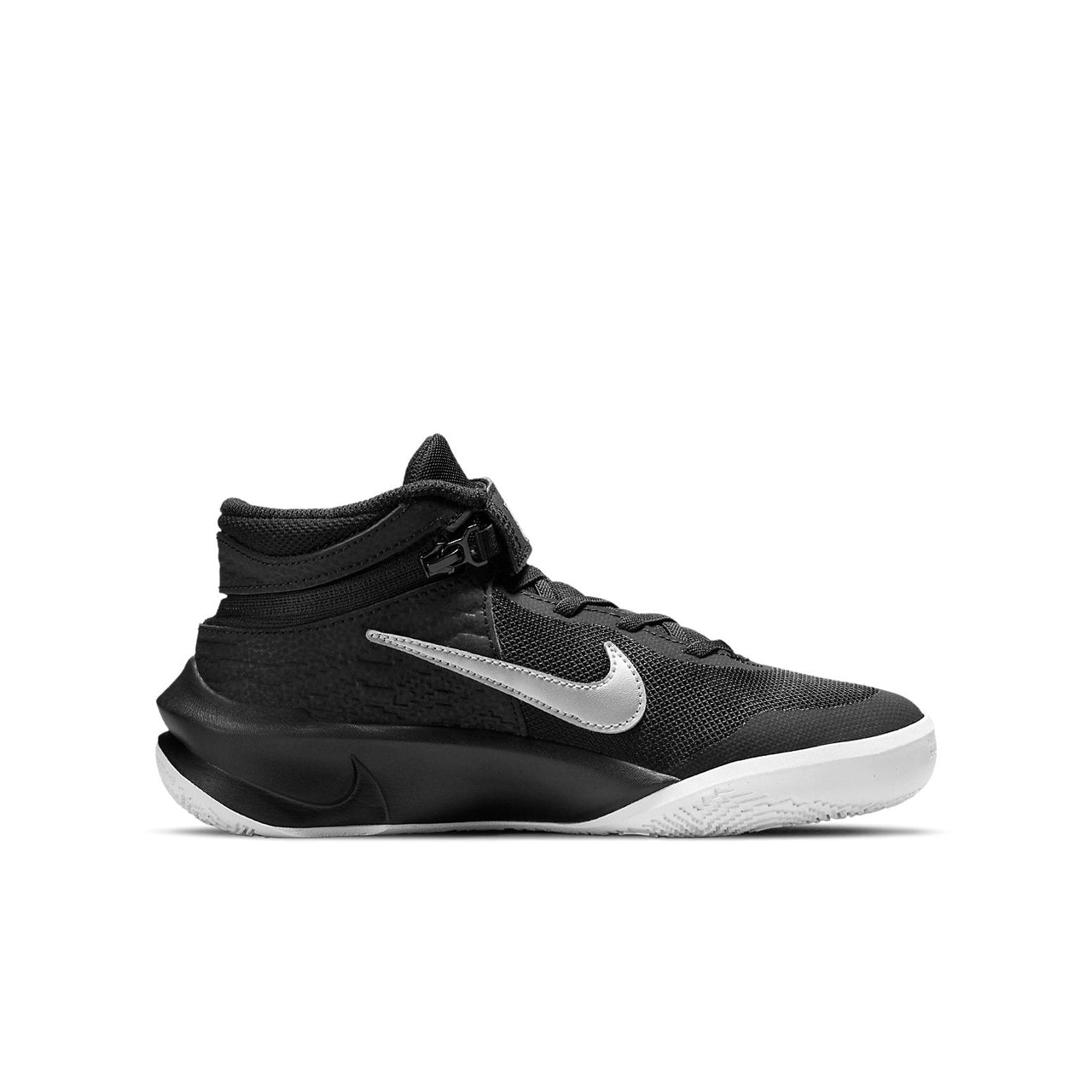 (GS) Nike Team Hustle D10 FlyEase 'Black Metallic Silver' DD7303-004