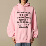 (WMNS) Balenciaga SS21 Printing Hoodie Pink 641529TJVI61401