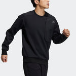 Men's adidas Th Top Dk Sweat Zipper Pocket Loose Sports Pullover Black H39295