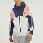Men's adidas Logo Printing Contrasting Colors Color Block Hooded Jacket Autumn Multicolor HE7470