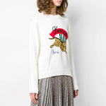 (WMNS) KENZO Tiger Pattern Long Sleeves Sports Hoodie White F952TO5373XC-01