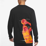 Air Jordan Jumpman Alphabet Printing Round Neck Pullover Long Sleeves Black DH8806-010