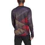 Men's adidas Dfb Pre Wrmtop Round Neck Stripe Detail Logo Printing Pullover Long Sleeves Black HC1285