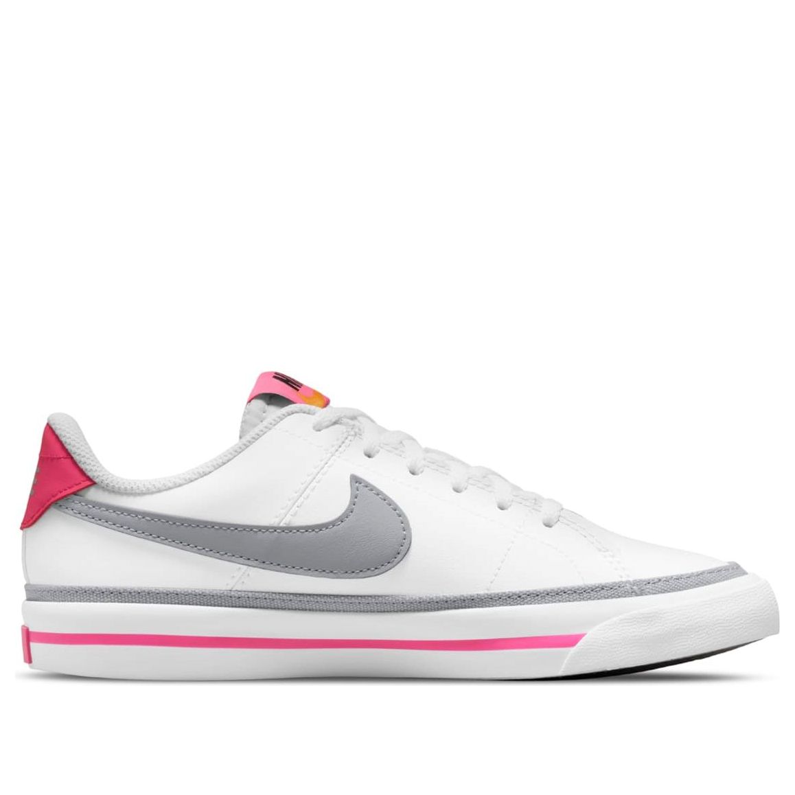(GS) Nike Court Legacy 'White Pink Prime Light Smoke Grey' DA5380-111