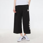 (WMNS) PUMA Logo Printing Knitting Casual Pants Black 532046-01