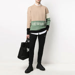 Off-White SS21 Colorblock Logo Round Neck Long Sleeves Colorblock OMHE048R21KNI0016272