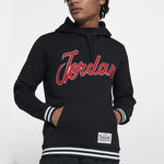 Men's Air Jordan Sportswear Large Alphabet Hooded Sports Black BQ5181-010