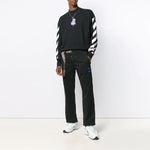 Off-White Diagonal Striped Cotton LongSleeve OMAB032E191850061088