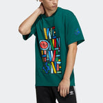 adidas originals Artist Tee Ss Earth Printing Sports Round Neck Short Sleeve Forest Green HA2248