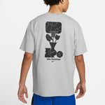Men's Nike Loose Pattern Printing Round Neck Casual Loose Short Sleeve Dark Grey T-Shirt DQ1906-063