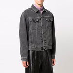 Off-White FW21 Denim Jacket Slim Fit Version Gray OMYE054F21DEN0030601