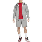 Men's Air Jordan Solid Color Drawstring Fleece Straight Casual Gray Shorts DA9827-091