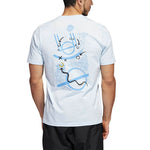 Men's adidas Printing Round Neck Pullover Short Sleeve Blue T-Shirt HM6771